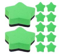 NULYLU Lot de 12 Gommes Magnétiques en Feutre Eva Vert, Mini Effaceurs Étoile pour Tableaux Blancs et Noirs, Adaptés aux Professeurs en Salle de t Bureau