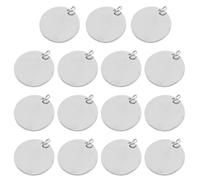 NULYLU Lot de 15 Pendentifs Ronds en Acier Inoxydable avec Finition Polie Miroir, Étiquettes Vierges pour Création de Bijoux, Charms Légers et Solide, pour Personnalisation et