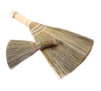 NULYLU Lot de 2 Balais à Main en Paille de Millet Petit Balai de Nettoyage Domestique Poils Fins et Doux Cuisine Accessoire Pratique pour Dépoussiérer Efficacement