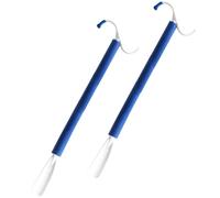 NULYLU Lot de 2 Bâtonnets D'habillage en Plastique, Aide à L'enfilage pour Personnes Âgées et Handicapées, Couleurs Ivoire et Bleu, Accessoire Portable pour Faciliter Habillage