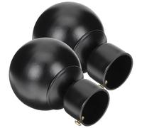 NULYLU Lot de 2 Embouts Décoratifs en Fer Noir Mat pour Tringles à Rideaux Ø28mm, Têtes Rondes pour Barre Simple ou Double, Accessoires de Décoration Intérieure pour Pose Facile