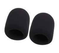 NULYLU Lot de 2 Housses de Microphone en Mousse Épaisse Noire, Protections Anti-projections Compatibles pour Microphones Standards, Accessoires Anti-poussière pour Karaoké