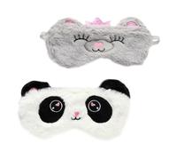 NULYLU Lot de 2 Masques de Sommeil en Peluche Forme Panda, Confortables et Doux, Soulageant la Pression Faciale, Repos Pendant Voyages