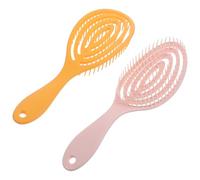 NULYLU Lot de 2 Peignes de Massage pour Femmes, Peignes Ovales en Plastique Léger, Démêlants pour Cheveux Longs et Épais, Brosse Coiffante Portable pour Cuir Chevelu, Couleur Aléatoire