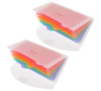 NULYLU Lot de 2 Pochettes Porte-reçus en Plastique Extensible, Organisateur de Dossiers Multifonctionnel à 13 Compartiments, Petit Classeur Accordéon Portable pour Bureau et Maison,