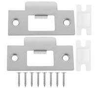 NULYLU Lot de 2 Sets de Sets de Plaques de Gâche en Acier Inoxydable 1-5/8 Pouces, Kit de Renforcement pour Serrure de Porte Intérieure et Extérieure, Cache-verrou Solide Vis, Plaque