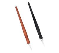 NULYLU Lot de 2 Stylos de Calligraphie à Plume en Verre Trempé avec Manches en Bois, Noir et Marron, pour Dessin Artistique et Écriture Créative, Papeterie de Bureau, Outils D’écriture