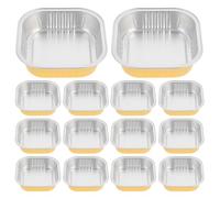 NULYLU Lot de 20 Barquettes Alimentaires en Aluminium 220ml Jetables Élégantes pour Cuisson Micro-ondes et Four, Plateau Repas Pratique et Résistant