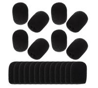 NULYLU Lot de 20 Bonnets en Mousse Noire pour Microphone, Accessoires Professionnels, Réduisent le Bruit du Vent, Faciles à Poser, Adaptés pour Salles de Conférence et Scènes