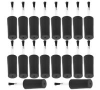 NULYLU Lot de 20 Pinceaux de Vernis à Ongles avec Bouchons, Brosse à Ongles Confortable à Saisir en Plastique Noir, Facile à Utiliser pour Nail Art