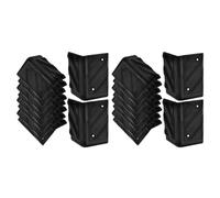 NULYLU Lot de 20 Protections D'angle en Plastique Robuste Noir pour Coins de Haut-parleurs, Caissons et Meubles, Protection D'angle pour Sonorisation de Scène et Équipement Audio,