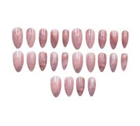 NULYLU Lot de 24 Faux Ongles Longs Effet Marbre Rose, Pointus et Couvrants, pour Femmes, Manucure Maison, Accessoires Nail Art, Usage Quotidien et Occasions Spéciales