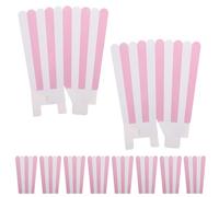 NULYLU Lot de 24 Seaux à Pop-corn en Papier Rose Rayé avec Bord Ondulé, Facile à Monter, Taille Portable pour Décorations de Table Festives et Anniversaires