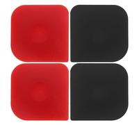 NULYLU Lot de 4 Grattoirs Cuisine Robustes en Plastique Rouge et Noir - Racloir à Pâtisserie, Grattoir à Poêle en Fonte, Outil Multifonction pour Nettoyage, Découpe Gâteaux, Usage