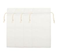 NULYLU Lot de 4 Paquet à Vin en Lin 16x35,5 Cm avec Cordon de Serrage, Blancs, Réutilisables, Paquet Porte-bouteille Sublimables pour Fêtes, Voyages et Présents