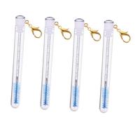 NULYLU Lot De 4 Tubes De Brosse à Cils 10 Cm Bleu Applicateur De Maquillage Pour Cils Portable Léger Pour Voyage Et Usage Quotidien