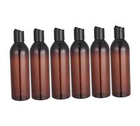 NULYLU Lot De 6 Bouteilles De Voyage Vides 250 Ml Pressables Marron Et Noir Compatibles Lotion Shampoing Portable Pour Voyageur Pratique Et Rechargeable Sans Fuite