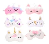 NULYLU Lot De 6 Masques Yeux Pour Dormir Cache Œil Animaux Mignon Masque Sommeil Yeux