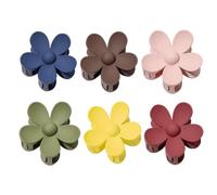 NULYLU Lot de 6 Pinces à Cheveux Fleurs en Plastique et Fer, Structure Solide et Design Délicat, pour Queue de Cheval Lors de Voyages ou Réunions