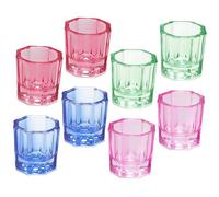 NULYLU Lot de 8 Coupelles en Verre Multifonctions Petit Format pour Manucure Professionnelle Usage Nail Art Décorations Ongles Couleur Aléatoire