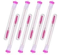NULYLU Lot de 8 Set de Set de Brosses à Mascara Tubes en Acrylique et Poignée Facile à Tenir, Applicateurs de Cils pour Maquillage Précis, Rangement Simple pour Femmes