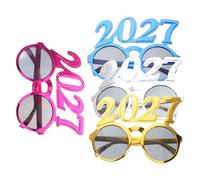 NULYLU Lunettes Nouvel An 2027 en PC pour Occasions Inoubliables, Design Confortable, Lot de 4 Pièces, Thème Festif Coloré pour Fêtes et Livestreams