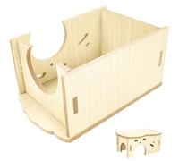 NULYLU Maison en Bois Forme Amusante pour Hamster et Cochon d'Inde Beige Design Multifonctionnel Offrant Espace Privé pour Habitat et Repos des Petits Rongeurs des Petits Rongeurs