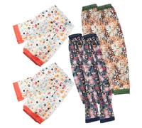 NULYLU Manchons de Protection Solaire UV pour Jardinage Femme, Lot 3 Paires Manches Larges en Tissu Glacé Respirant, Motifs Orange, Bleu Marine et Feuilles, Anti-uv pour Activités