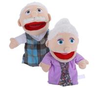 NULYLU Marionnettes à Main Jouets Interactifs 2 Pièces pour Garçon et Filles en Coton PP, Personnages Masculin et Féminin Âgés pour Temps et Activités D'imagination