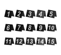 NULYLU Marqueurs de Scène de Crime Résistants et Efficaces Lot de 15 en Acrylique Noir Double Face Numéros de Table V-forme pour Restaurant ou Fête Détective