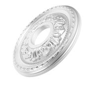 NULYLU Médaillon de Plafond Rond en Polyuréthane et Pvc, Petit Modèle Argenté, Plaque de Fixation pour Lustre, Rosace Décorative pour Éclairage Intérieur et Ventilateur, Décor Moderne