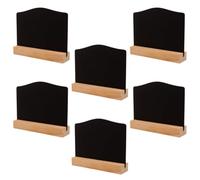 NULYLU Mini Tableaux Noirs Tableau D'écriture Rectangulaire Créatif Lot de 6 avec Support en Bois Double Face pour Messages, pour Événements Festifs et Chambre