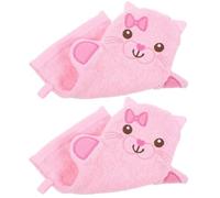 NULYLU Moufles de Bain Forme Animaux en Coton pour Garçon et Filles 2 Pièces Friction Forte et Prévention Bactérienne, pour Voyages en Camping ou Séjours à L'hôtel