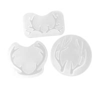 NULYLU Moule à Gâteau en Silicone Forme Corne de Cerf 3 Pièces, Moules sans Perçage, Matériau et Inodore, pour DIY et Décoration de Desserts