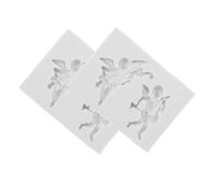 NULYLU Moule en Silicone Ange Musical Blanc Portable et Détaillé Réutilisable 2 Pièces pour Création de Bougies Parfumées et Savons D'aromathérapie pour Savonnette et Plâtre