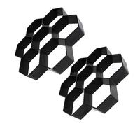 NULYLU Moule Pavage Hexagonal en PP Noir 2pcs pour Allées et Cours, Outil Polyvalent Facile à Utiliser pour Béton Imprimé et Chemins Décoratifs