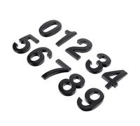NULYLU Numéro de Maison 3d en Résine Abs Noire, Autocollants Auto-adhésifs 10 Pièces, Design Arc Moderne, Facile à Coller sur Boîte aux Lettres ou Porte