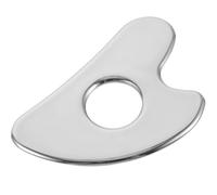 NULYLU Outil de Massage Gua Sha en Acier Inoxydable, Planche à Gratter Visage de Cœur Trous, Masseur Facial Réutilisable pour Stimulation Musculaire, Soin du Cou et Usage Quotidien