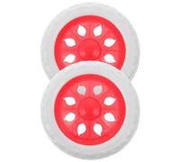 NULYLU Paire de Roues Universelles en Eva Rouge pour Chariot de Courses, Roulettes Robustes Amovibles de Remplacement, Accessoires Pratiques pour Poussette et Chariot