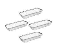 NULYLU Panier de Lave-vaisselle en Acier Inoxydable Argenté 4pcs Design en Maille Rigide et Trous Uniformes pour Égouttoir Couverts la Cuisine et Lavage Rapide des Légumes