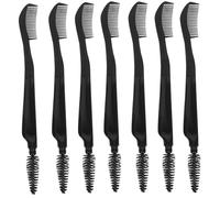 NULYLU Peigne à Cils Multifonction Noir Double Embout en Fibre et Plastique, 10pcs, Outil de Beauté Sourcils et Cils, pour Usage Quotidien en Famille