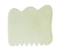 NULYLU Peigne de Massage en Jade Vert pour Cuir Chevelu et Visage, Texture Lisse, Portable, Design Élégant Motifs Naturels, Soin Beauté à Domicile