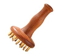 NULYLU Peigne De Massage En Laiton Et Bois De Santal Brosse De Massage Pour Méridiens Cuir Chevelu Scalp Massager Stimulation Acupuncture Corps Complet Usage Portable