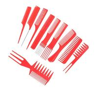 NULYLU Peigne pour Salon de Coiffure Rouge en Plastique, Lot de 20 Pièces, Prise en Main Confortable, Design Élégant pour Usage Quotidien et Professionnel