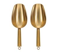 NULYLU Pelles à Glace Ustensiles de Cuisine Inox Polyvalents Lot de 2 en Acier Inoxydable Or, Design Ergonomique Robuste, pour Supermarchés et Magasins