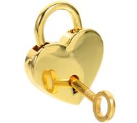 NULYLU Petit Cadenas Cœur Métal Doré avec Clé Cadenas à Bagages Suspendu Décoratif pour Boîte à Bijoux et Journal Présent Couple Amoureux Serrure Robuste Polyvalente