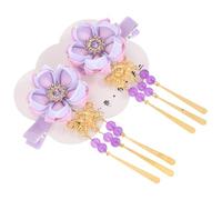 NULYLU Pince à Cheveux de Style Japonerie de Fleur Violette Accessoire Léger et Solide pour Coiffure Kimono Paire de Clips Décoratifs pour Cheveux Fleuris Usage Quotidien et Occasions