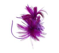 NULYLU Pince à cheveux en maille fascinatrice couleur pourpre, forme petit chapeau, accessoire rétro pour bal et fêtes