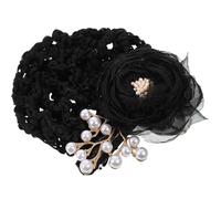NULYLU Pince à Cheveux pour Fixation de Chignon en Tissu et Métal Noir à Fleurs Filet Cheveux Élégant Accessoire Coiffure Femme Classique pour Femmes et Employées