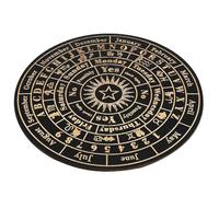 NULYLU Planche à Pendule en Bois Grosse Ronde L, Décorative Symboles Gravés, Outil de Divination Radiesthésie pour Sorcellerie, Décoration Intérieure Spirituelle